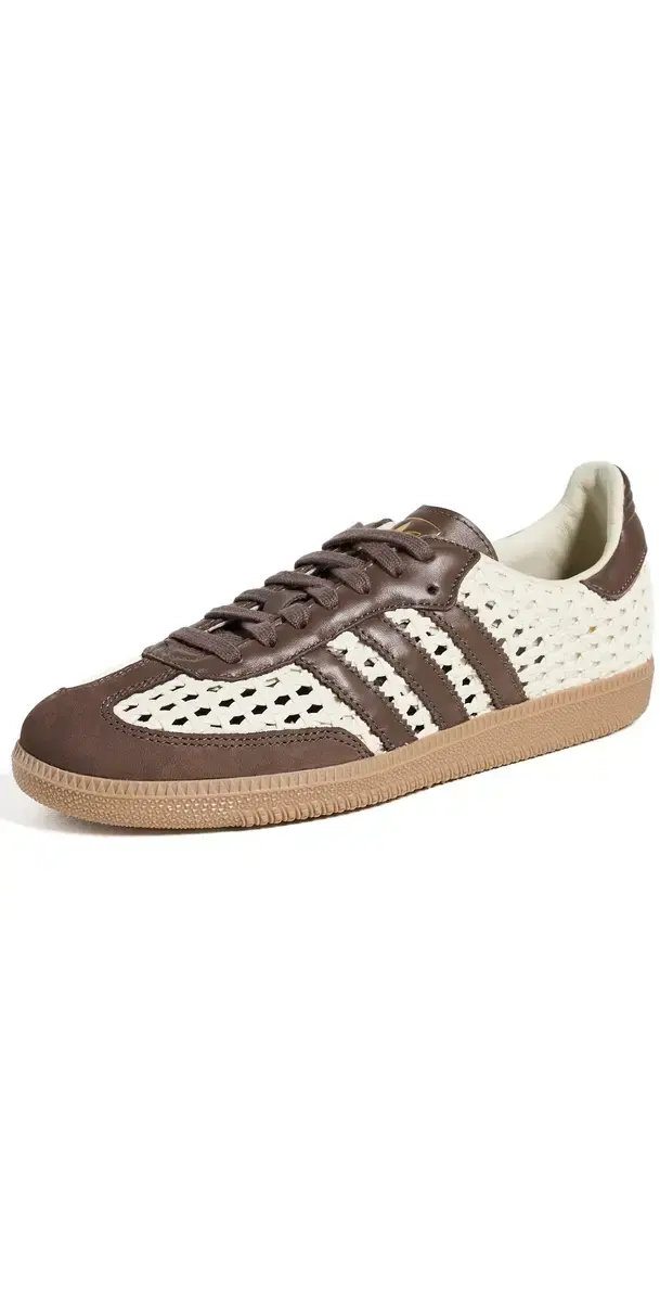 adidas Samba OG Woven Sneakers Cream Wh/Earth Strata/Gold Met