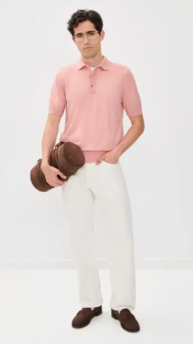 BOSS Nolano Knit Polo Rose Tan Pink L | Thumbnail 5