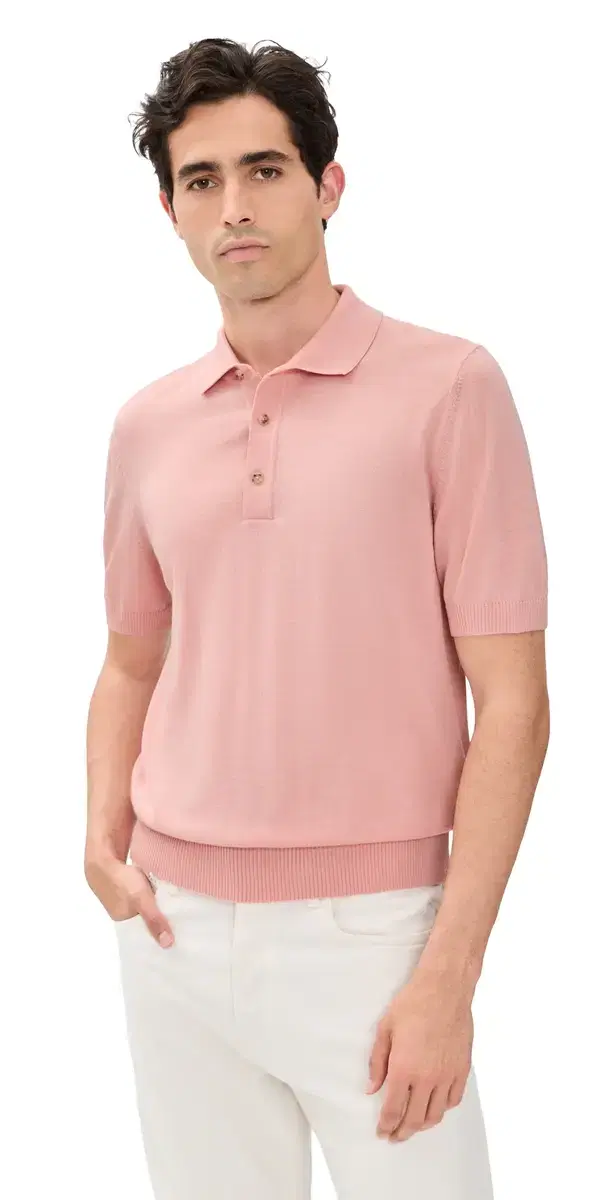 BOSS Nolano Knit Polo Rose Tan Pink