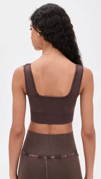 FP Movement Square Neck Good Karma Bralette Washed Chocolate | Thumbnail 3