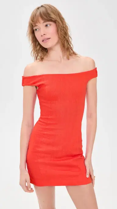 SIR. Elodie Off Shoulder Mini Dress Poppy | Thumbnail 2 SIR. Elodie Off Shoulder Mini Dress Poppy | Thumbnail 2