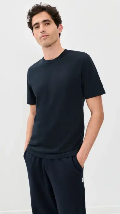 REIGNING CHAMP Midweight Jersey tandard T-Shirt Navy | Thumbnail 2