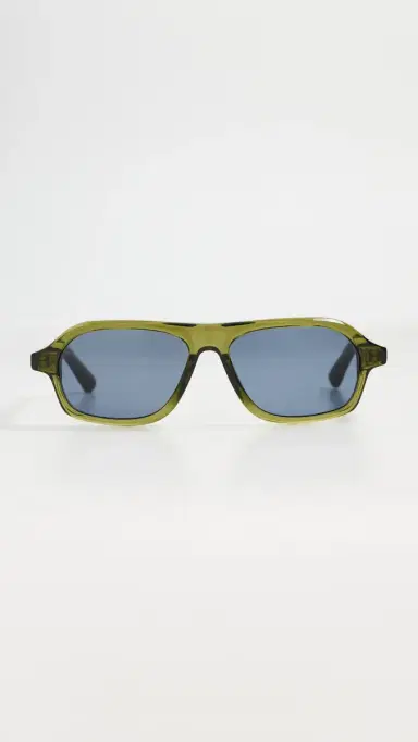 Jacquemus The Becane Sunglasses Khaki/Silver/Dark Navy One Size | Thumbnail 2