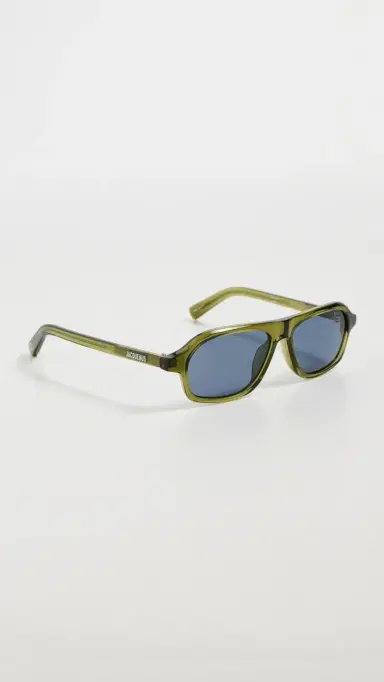Jacquemus The Becane Sunglasses Khaki/Silver/Dark Navy One Size | Thumbnail 4