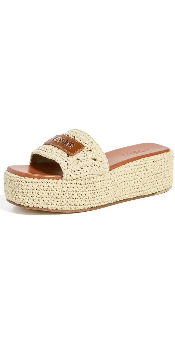 Leather Raffia Espadrilles 2KJ8V-Natural/Ambrer/ G