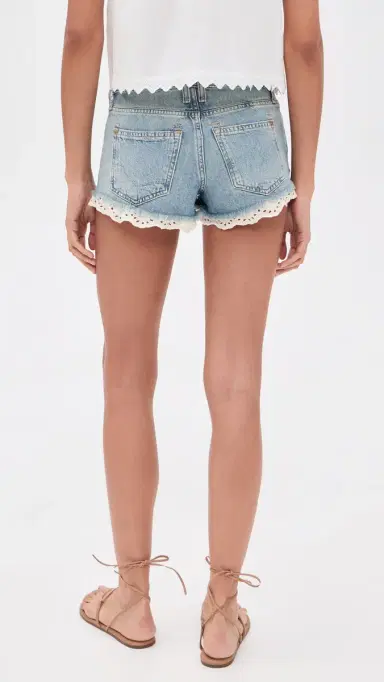 Free People Cali Lace Denim Shorts Short N Sweet | Thumbnail 3