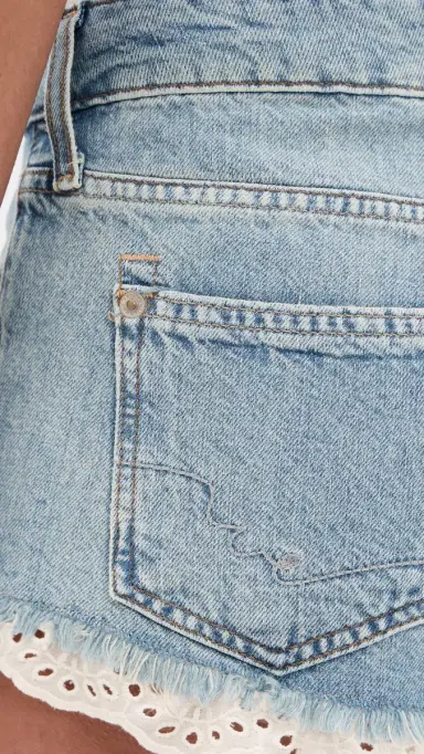 Free People Cali Lace Denim Shorts Short N Sweet | Thumbnail 6