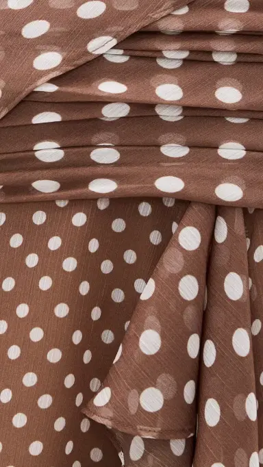Guizio Crinkled Dot Chiffon Wrap Top Espresso M | Thumbnail 6