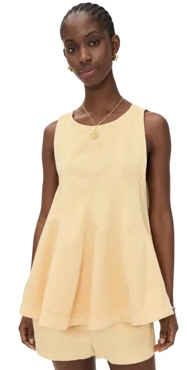 Free People Cassius Denim Matching Set Apricot Gelato S | Thumbnail 1