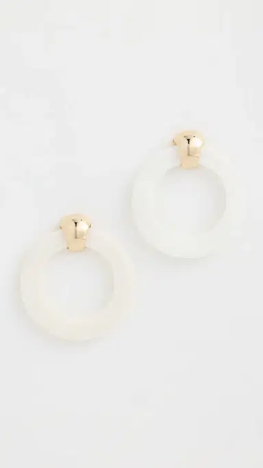 Ettika Mother of Pearl Open Ring Earrings | Thumbnail 2