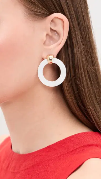 Ettika Mother of Pearl Open Ring Earrings | Thumbnail 3