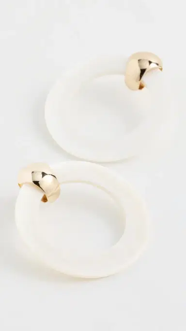 Ettika Mother of Pearl Open Ring Earrings | Thumbnail 4