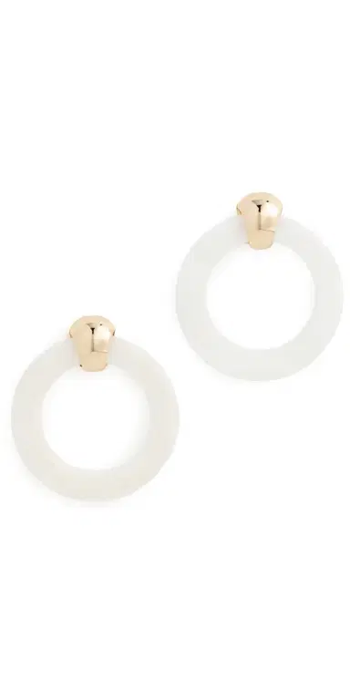 Ettika Mother of Pearl Open Ring Earrings | Thumbnail 1