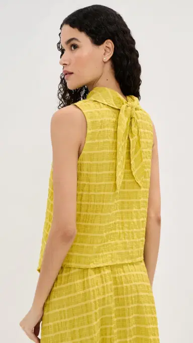 LE BOP Riley Checked Blouse Chartreuse | Thumbnail 3