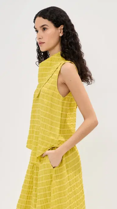LE BOP Riley Checked Blouse Chartreuse | Thumbnail 4
