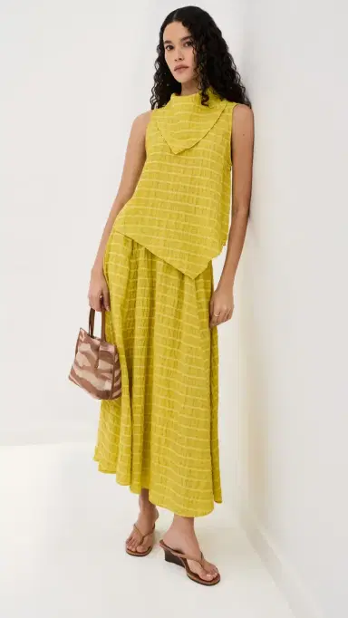 LE BOP Riley Checked Blouse Chartreuse | Thumbnail 5