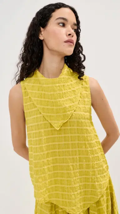 LE BOP Riley Checked Blouse Chartreuse | Thumbnail 6