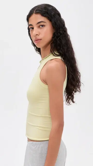 Free People So Soft Seamless Stripe Tank Butter Yellow Combo | Thumbnail 4 Free People So Soft Seamless Stripe Tank Butter Yellow Combo | Thumbnail 4