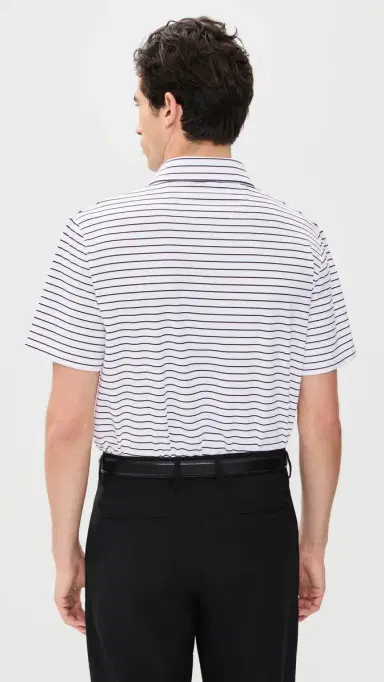 RLX Ralph Lauren Thin Multi tripe Tour Pique Polo Carmel Pink Multi | Thumbnail 3