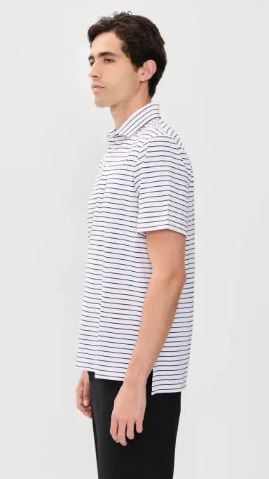 RLX Ralph Lauren Thin Multi tripe Tour Pique Polo Carmel Pink Multi | Thumbnail 4