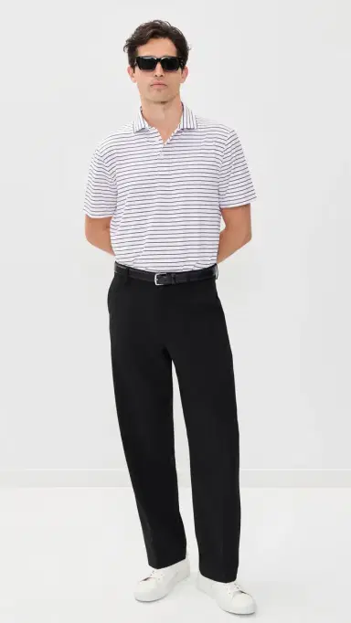RLX Ralph Lauren Thin Multi tripe Tour Pique Polo Carmel Pink Multi | Thumbnail 5