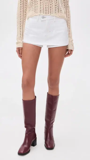 Free People Galivanting Denim Mini Skort Optic White 30 | Thumbnail 2