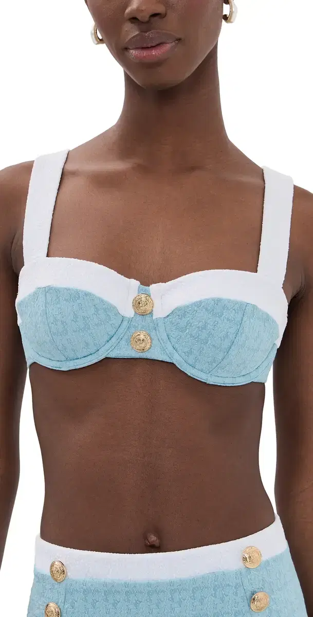 L'AGENCE Alexandria Chic tructured Bikini Top Powder Blue