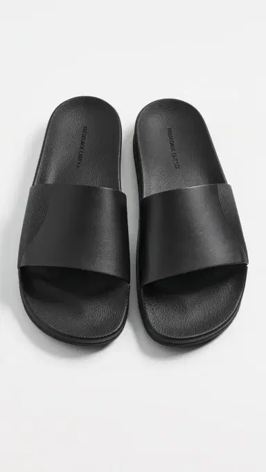 Frescobol Carioca Humberto Leather Wave Print Slides Black | Thumbnail 2