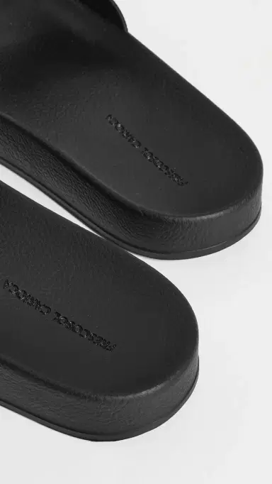 Frescobol Carioca Humberto Leather Wave Print Slides Black | Thumbnail 3