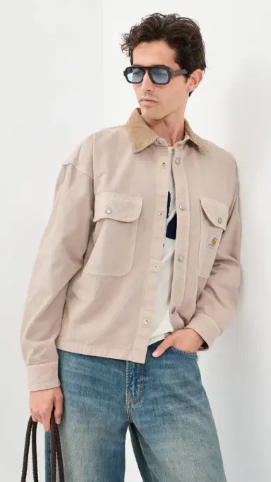 Carhartt WIP Prescott Shirt Jacket String/eather | Thumbnail 2