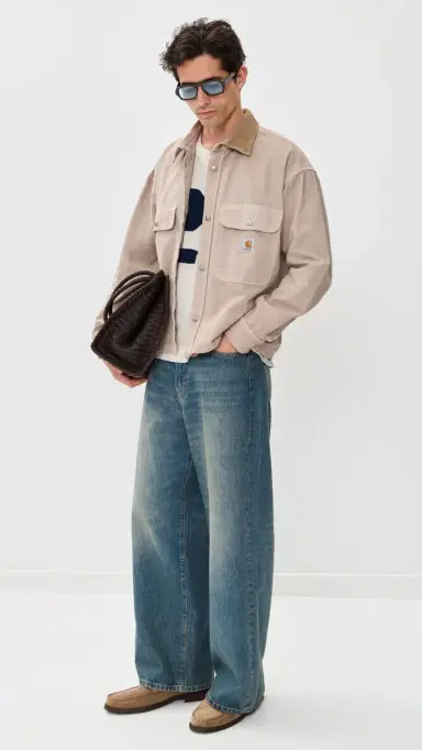Carhartt WIP Prescott Shirt Jacket String/eather | Thumbnail 5