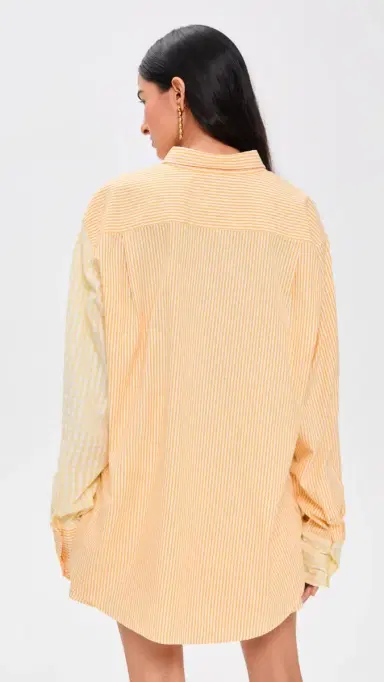Coniglio Palm Beach Classic Button Down Shirt Daffodil Combo Stripe One Size | Thumbnail 3
