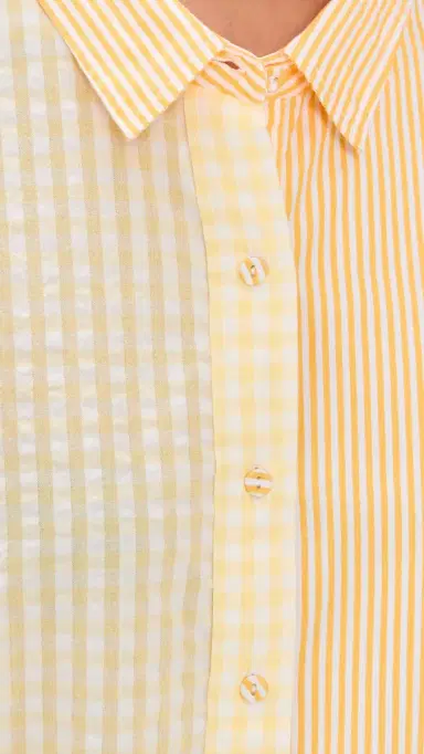 Coniglio Palm Beach Classic Button Down Shirt Daffodil Combo Stripe One Size | Thumbnail 6