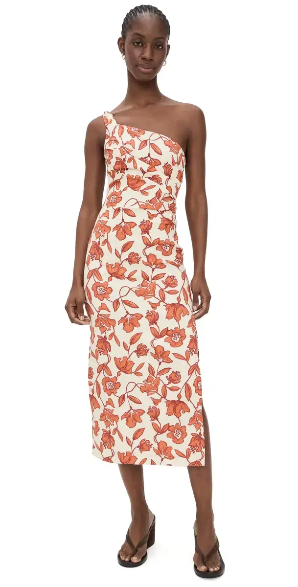 Chloe One Shoulder Midi Dress Tuileries
