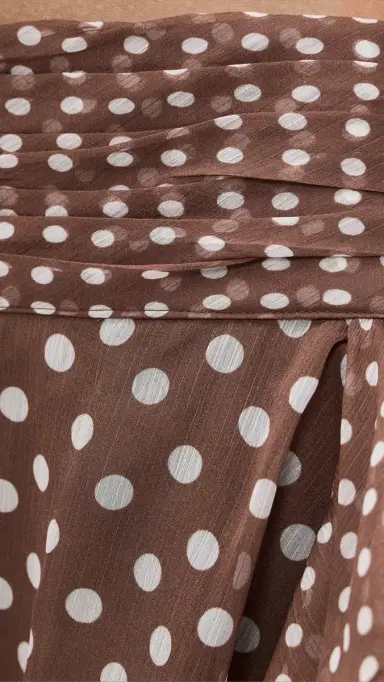 Guizio Crinkled Dot Chiffon Miniskirt Espresso M | Thumbnail 6