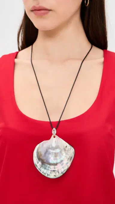 Ettika Statement Shell Cord Necklace Black One Size | Thumbnail 3 Ettika Statement Shell Cord Necklace Black One Size | Thumbnail 3