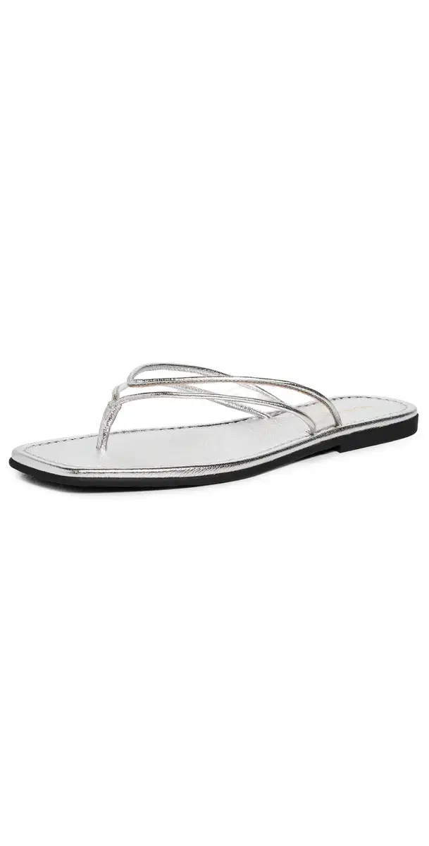 Veronica Beard Clea Piping Sandals Clear/Silver