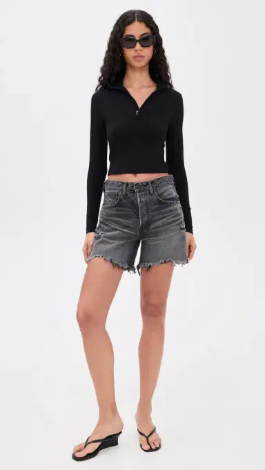 MOUSSY VINTAGE Shirley Long Denim Shorts Black | Thumbnail 5