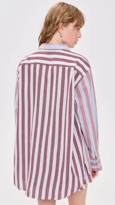 Coniglio Palm Beach Classic Button Down Claret Combo Stripe One Size | Thumbnail 3
