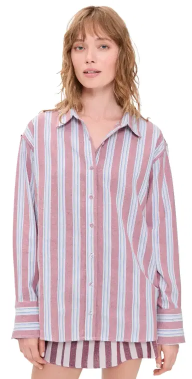 Coniglio Palm Beach Classic Button Down Claret Combo Stripe One Size | Thumbnail 1