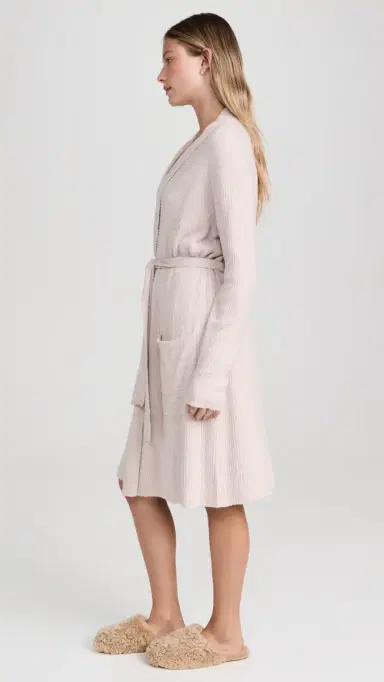 Barefoot Dreams Cozychic Lite Ribbed Robe Faded Rose/Pearl | Thumbnail 4 Barefoot Dreams Cozychic Lite Ribbed Robe Faded Rose/Pearl | Thumbnail 4