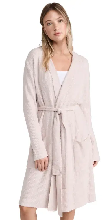Barefoot Dreams Cozychic Lite Ribbed Robe Faded Rose/Pearl | Thumbnail 1 Barefoot Dreams Cozychic Lite Ribbed Robe Faded Rose/Pearl | Thumbnail 1