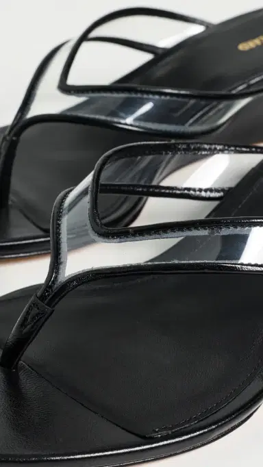Veronica Beard Clea Jelly Wedge Sandals Clear/Black | Thumbnail 6