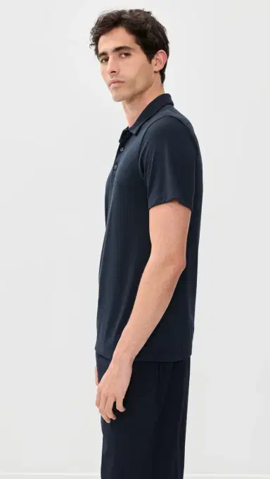Theory Bron Polo in Modal Jersey Baltic | Thumbnail 4