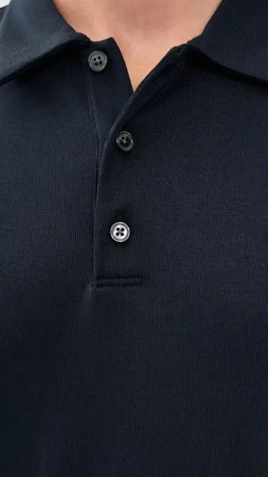 Theory Bron Polo in Modal Jersey Baltic | Thumbnail 6