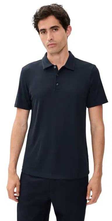 Theory Bron Polo in Modal Jersey Baltic | Thumbnail 1