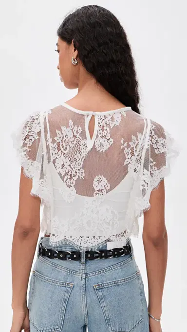 Free People Lunar Ash Lace Top Clean | Thumbnail 3 Free People Lunar Ash Lace Top Clean | Thumbnail 3