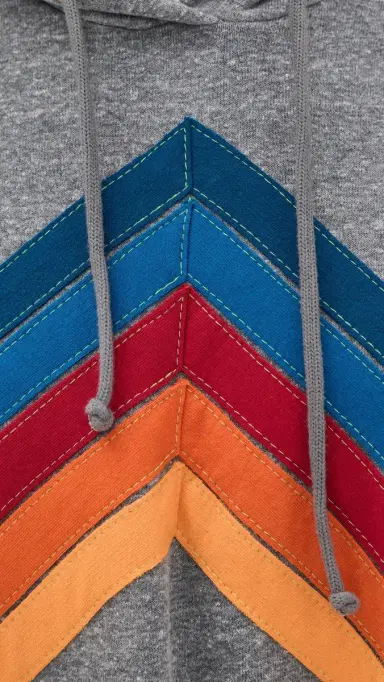 Aviator Nation Mountain Stitch Chevron Hoodie Heather Grey | Thumbnail 6