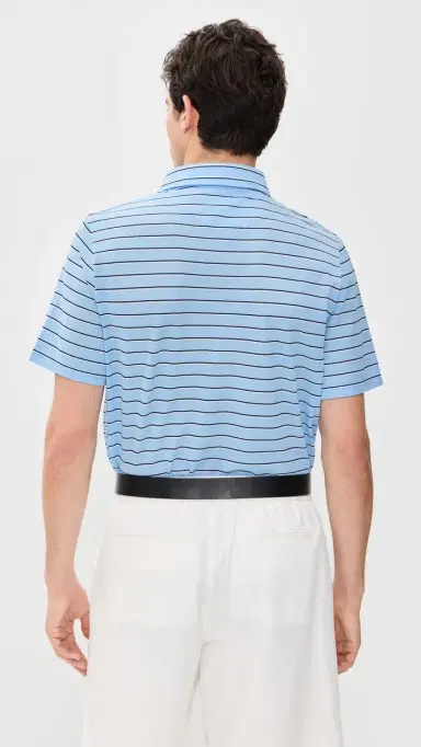 RLX Ralph Lauren Multi Stripe Tour Pique Polo Office Blue Multi | Thumbnail 3