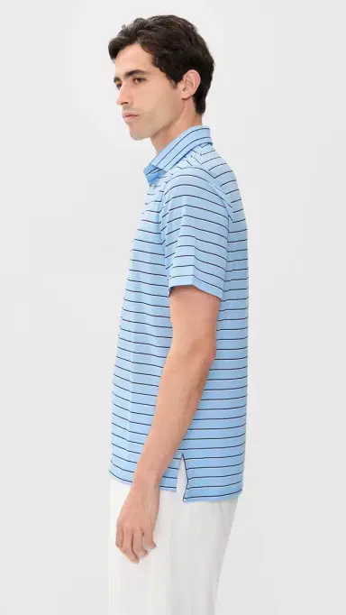 RLX Ralph Lauren Multi Stripe Tour Pique Polo Office Blue Multi | Thumbnail 4